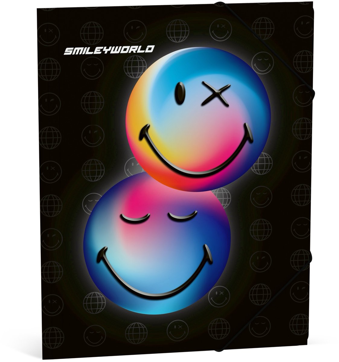 Smiley world Elastomap - zwart