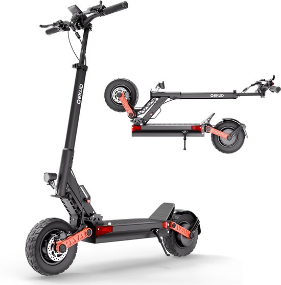Qekud S10-S-Z Elektrische Step voor Volwassenen - 1000W*2 E Step - 60V 18Ah Accu – 10 Inch Off Road – 60km/h – 75km Bereik - Opvouwbaar