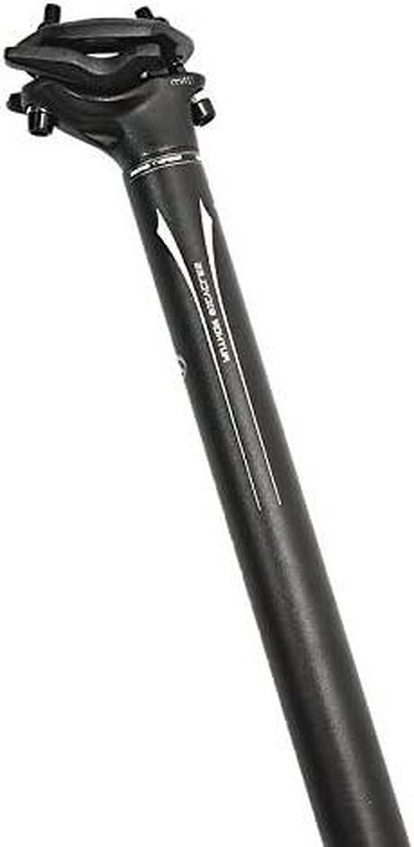 Fiets zadelpen - Zadelbuis - Comfortabel fietsen - Dubbele klem - 272 x 400 mm - Zwart