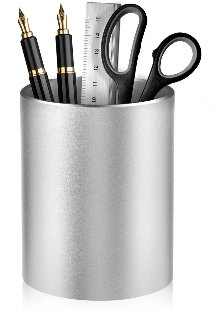 JHUBERS- Penhouder Metalen Aluminiumlegering - Bureau Organizer - Pennenbak - Opbergdoos - Antislip Onderkant - Stevige Constructie - Bureauorganizer
