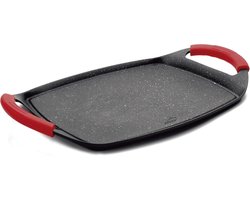 Grillplaat Eco Stone - Bakplaat Keuken - Gezond Grillen Thuis - Duurzaam Materiaal - 33.5x25 cm - Zwart