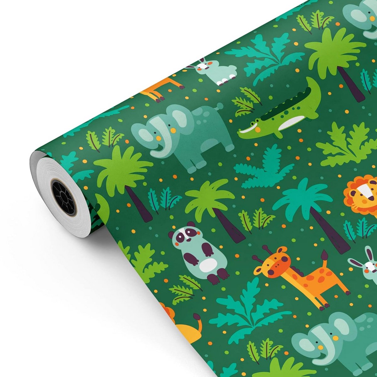 Cadeaupapier Rol - Verpakking Papier - Geschenken Inpakken - Levendige Jungle Print - 62 cm x 100 m - Multicolor