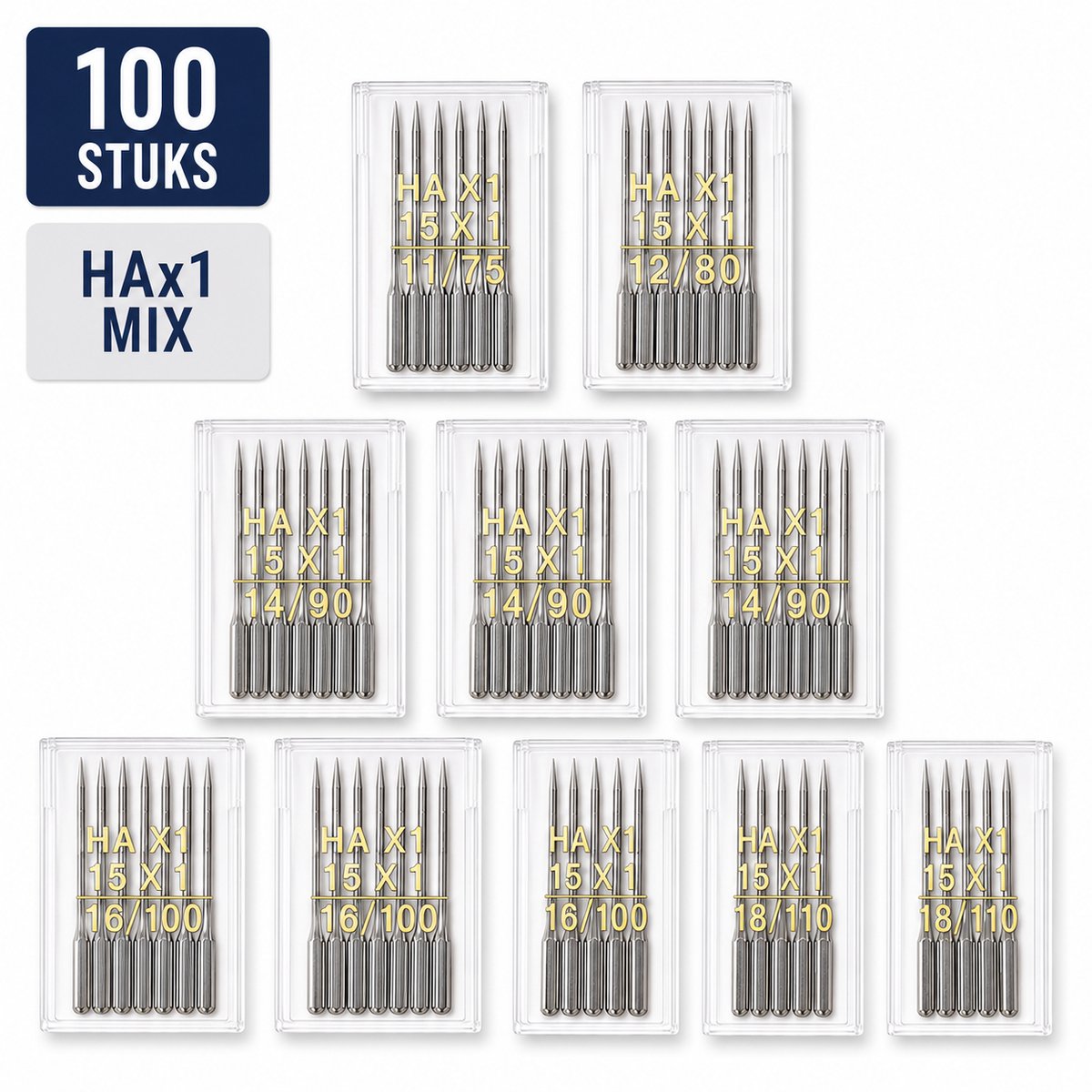BukkitBow - 100 Naaimachine Naalden - Naalden Set Voor Naaimachine - 100 Delige Naalden set
