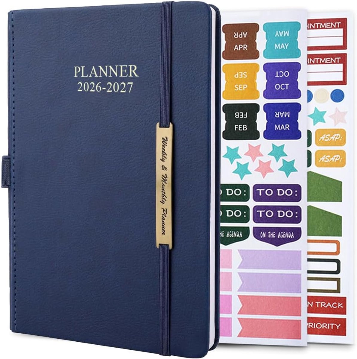 Maandplanner 2024-2025 - Agenda Planner - Doelen Bereiken - 18 Maanden Inclusief - A5 Formaat - Blauw