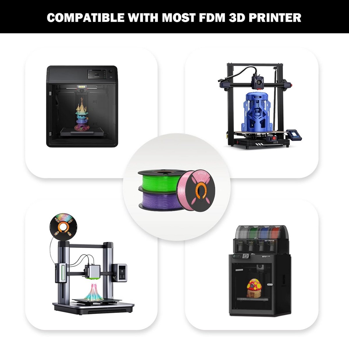 3D printer filament - PETG+ materiaal - Prototypes maken - Hoge precisie - 1 kg spoel - Wit