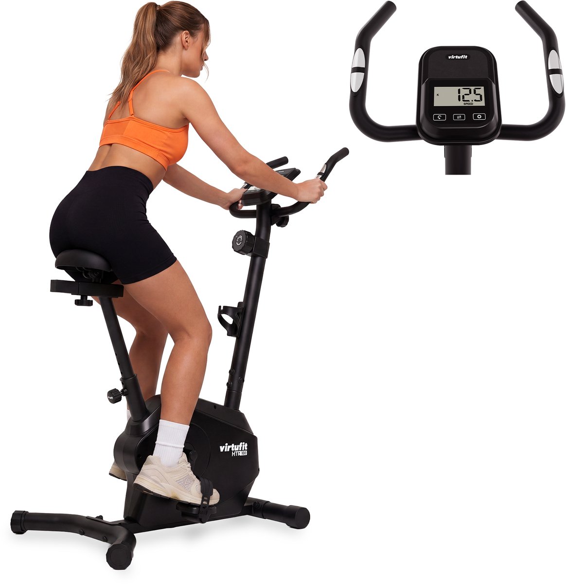 Bol.com VirtuFit HTR100 Hometrainer - 8 Magnetische Weerstandniveau's - Verstelbaar zadel - Display met Tablethouder - Max. 120 ... aanbieding