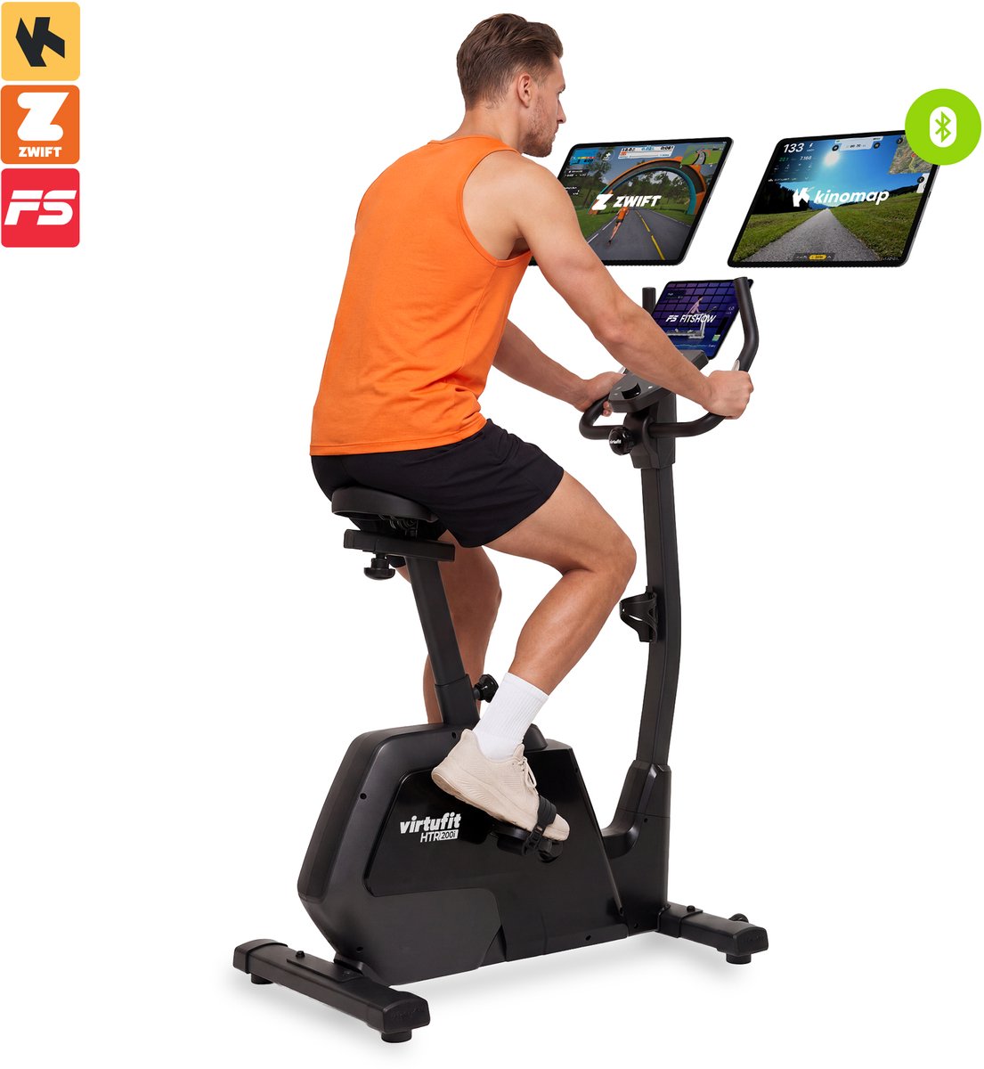 Bol.com VirtuFit HTR200i Hometrainer - Fitness fiets - Hartslagfunctie - 32 weerstandsniveaus - 24 programma’s - App connectivit... aanbieding