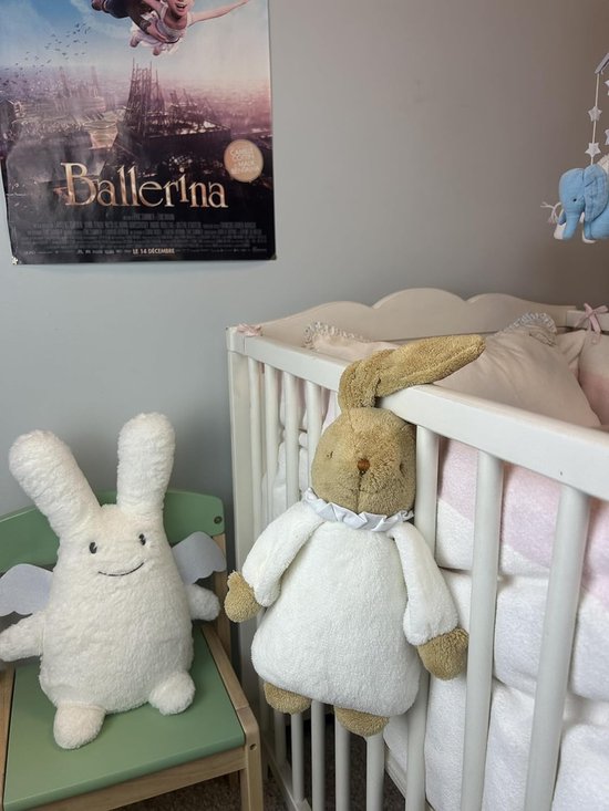Knuffel Konijn - Zacht Pluche - Baby Geluksmoment - Verwijderbare Muziekdoos - 25 cm - Ivoor — afbeelding 2