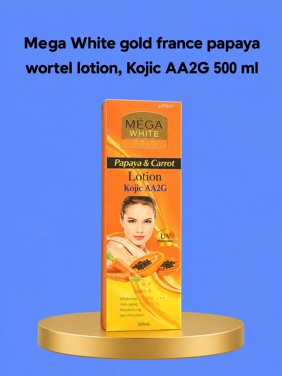 Mega White gold france papaya wortel lotion, Kojic AA2G 500 ml