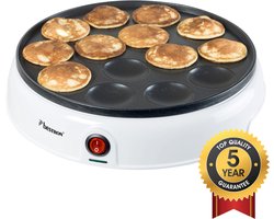 Bestron Poffertjespan - APFM700W - 800W - Poffertjesmaker - Electrisch - Wit - 5 jaar garantie