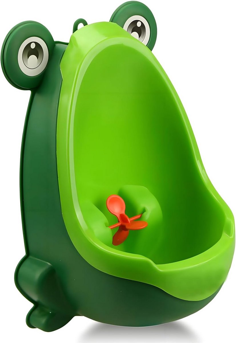 Kinder Urinoir - Plastraining Potje - Zindelijkheidstraining Jongens - Vrijstaande of Wandmontage - 30 x 21 x 15 cm - Groen