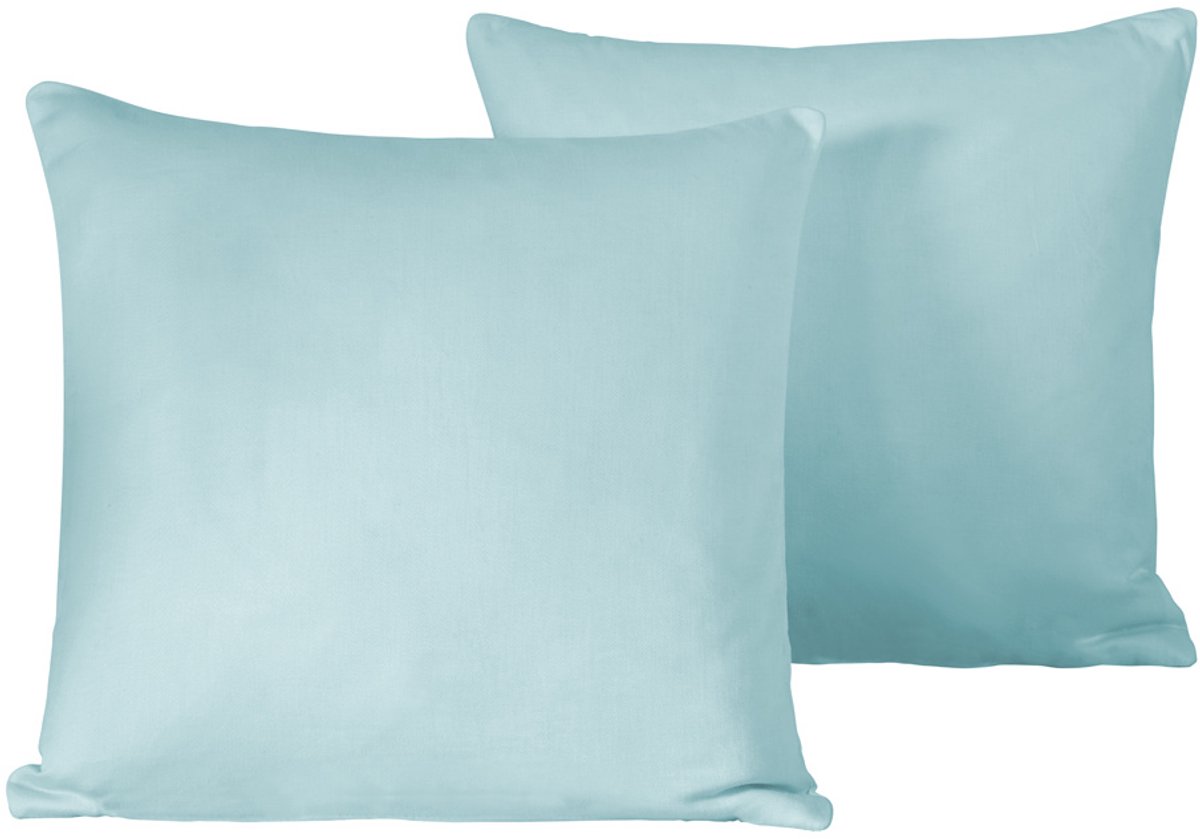 De Witte Lietaer Set Kussenslopen Olivia Sea Angel - 2 stuks - 40 x 40 cm - Blauw - Katoen Satijn
