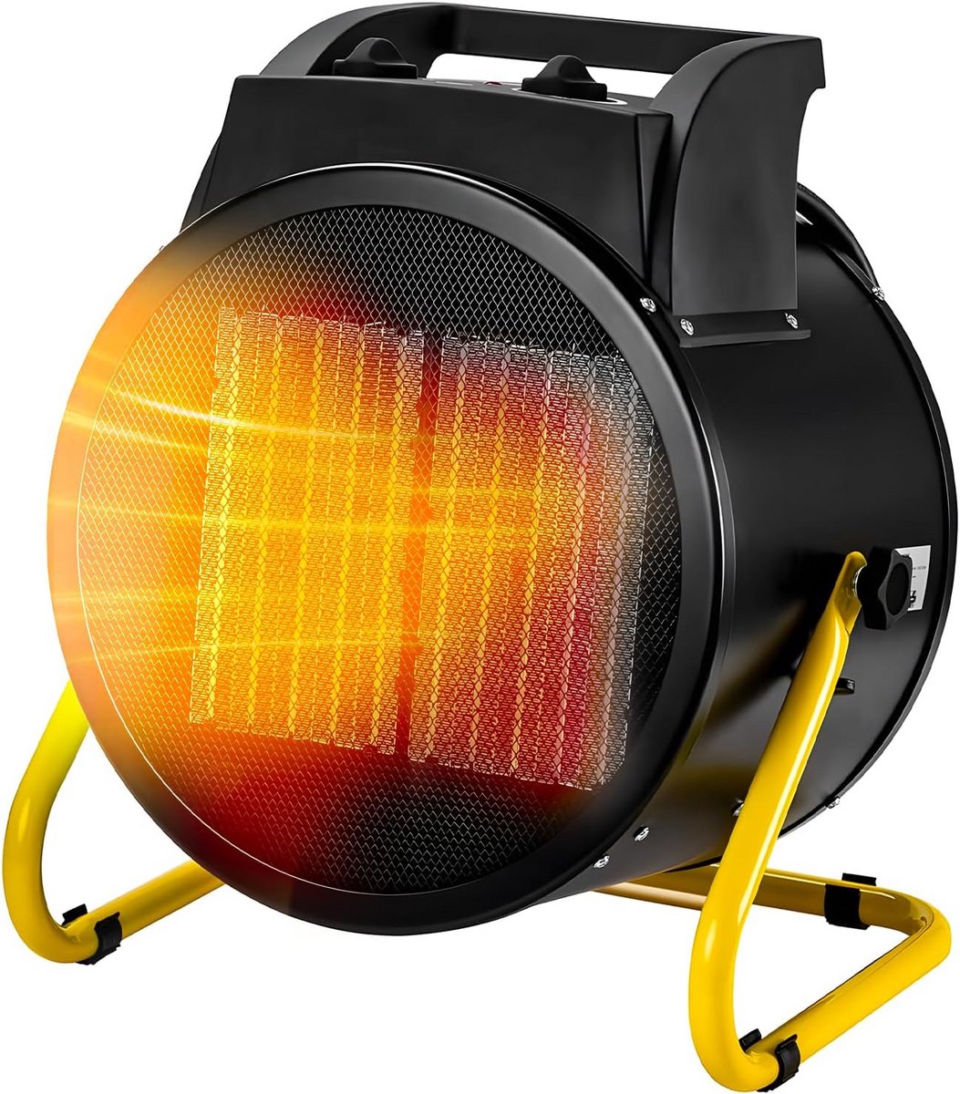 Ventilator kachel - Industriële kachel - Werkplaats verwarmen - Instelbare luchtstroom - 9000 watt - Zwart