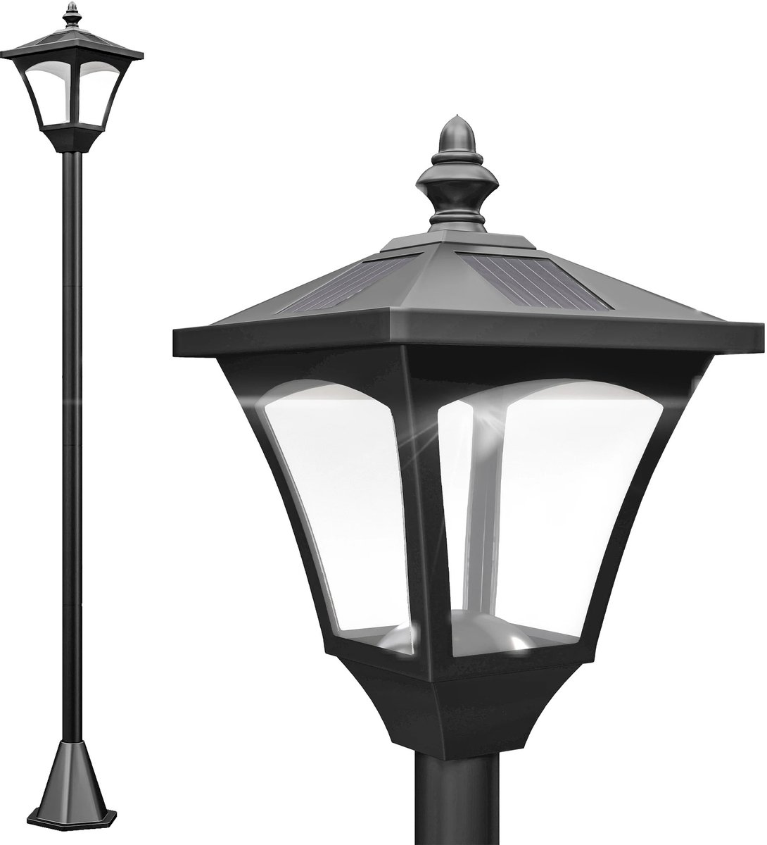 Roossentials tuinlantaarn - Klassieke lantaarn - Vloerlamp - Solar - Zonne-verlichting - V