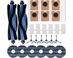 Accessoiresgeschikt voor Eufy Omni C20 stofzuiger, 2 hoofdborstels, 6 filters, 6 stofzakken, 6 schoonmaakdoeken, 6 zijborstels - geschikt voor Omni C20 reserveonderdelen 26 stuks