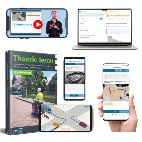 Scooter Theorieboek 2026 met Videocursus en Online Examens - Compleet Pakket – Alles wat je nodig hebt om te slagen voor je scooter theorie-examen - Lens Media
