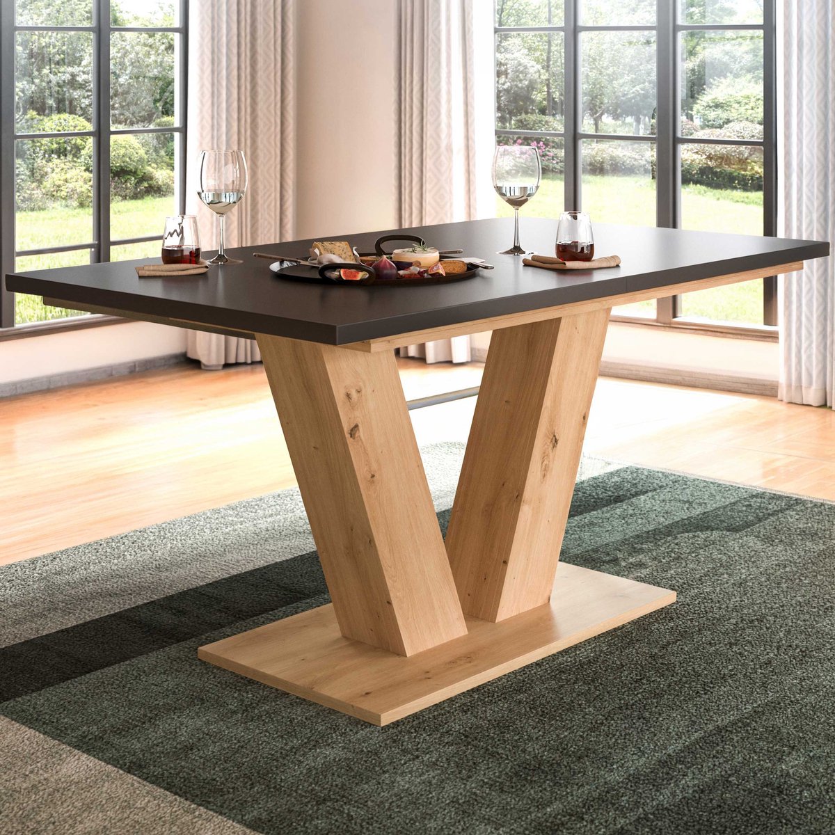 Uitschuifbare Eettafel Motion Emob - Artisan & Grijs - 150-190x76x90 Cm