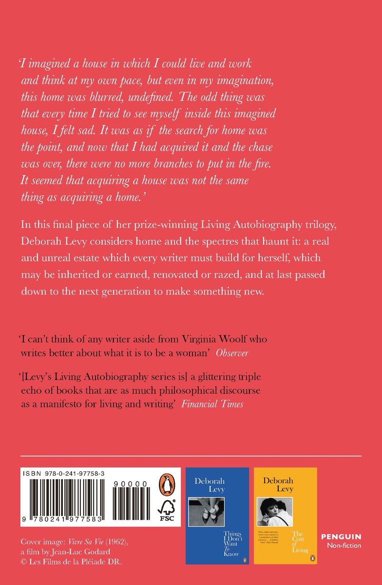 Couverture de livre avec citations. Montre les livres de Deborah Levy : 'Things I Don't Know' et 'The Cost of Living'.