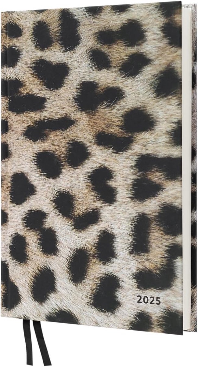 Jaaragenda 2025 - Planning tool - Dagelijkse organisatie - Twee dagen per pagina - A5 formaat - Wild Leopard