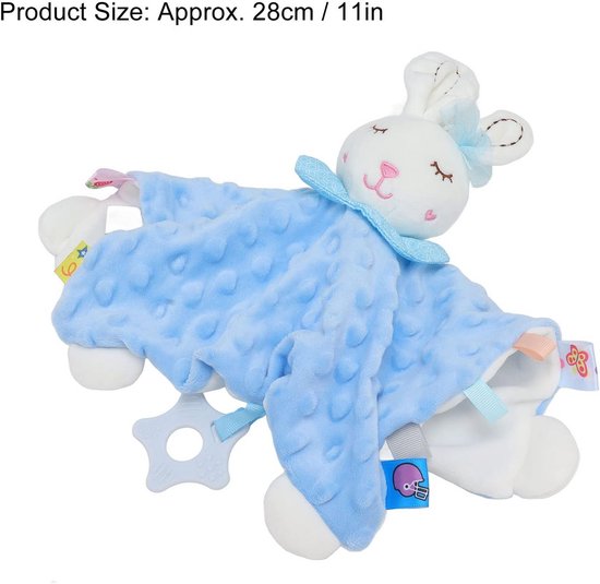 Baby Knuffel - Veiligheidsdekentje - Slaap Gemoedsrust - Zachte Pluche - 28 cm - Blauw — afbeelding 5