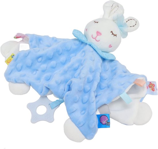 Baby Knuffel - Veiligheidsdekentje - Slaap Gemoedsrust - Zachte Pluche - 28 cm - Blauw — afbeelding 3