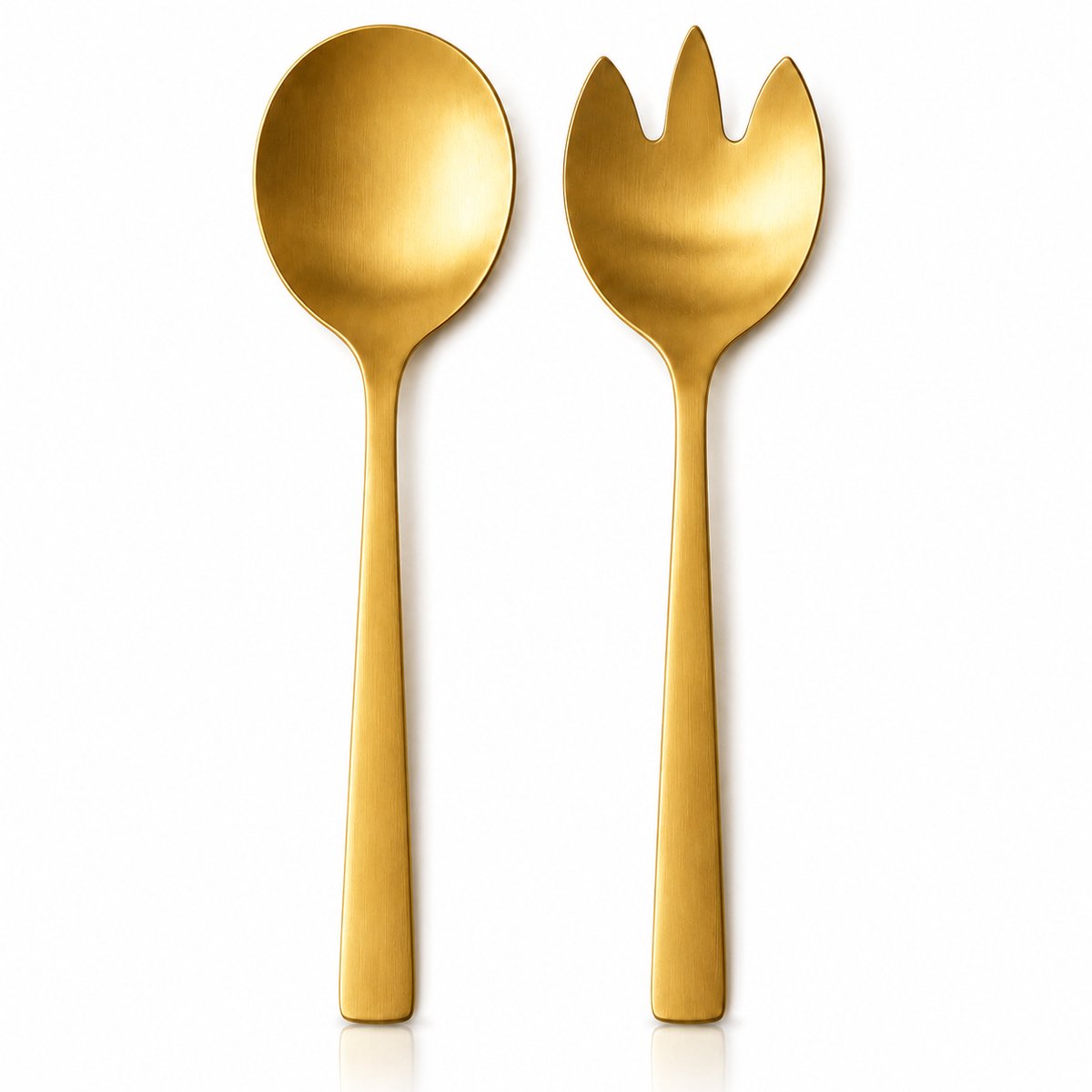 Saladebestek Mat Goud – 2-delig – RVS – 21 cm