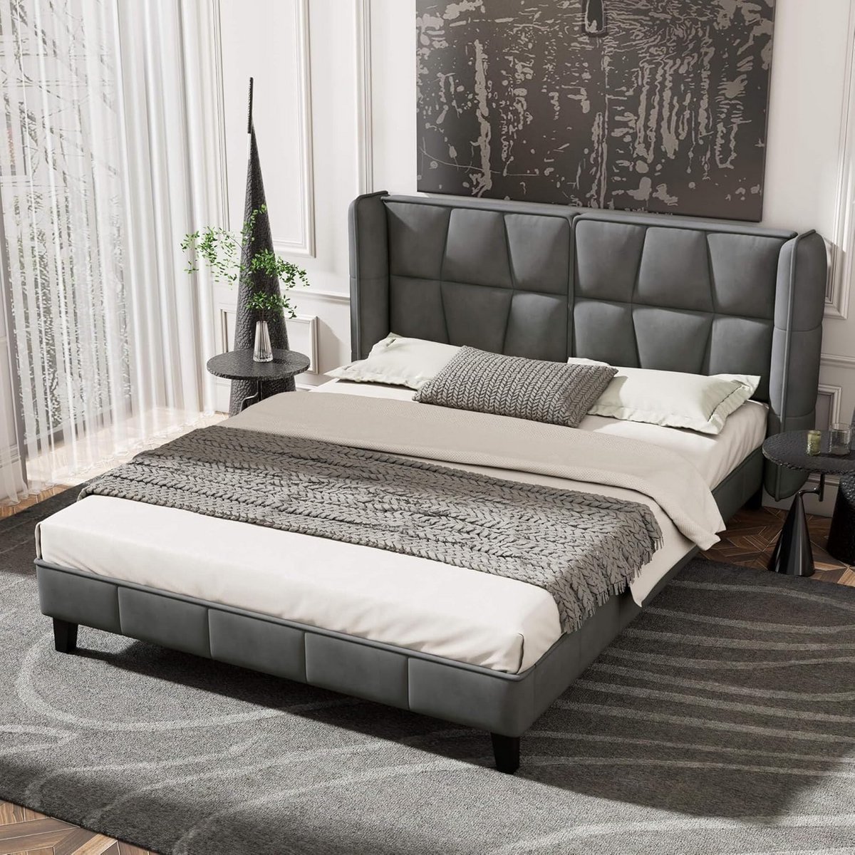 Gestoffeerd Bed - Tweepersoonsbed - Ontspannen Slapen - Zacht Hoofdeinde - 140 x 200 cm - 