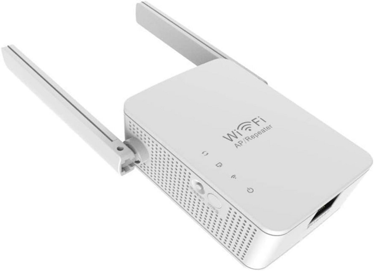 Wifi Versterker - Netwerk Uitbreider - Draadloos Bereik - 300 Mbit/s Snelheid - 11.5cm x 11.5cm - Wit