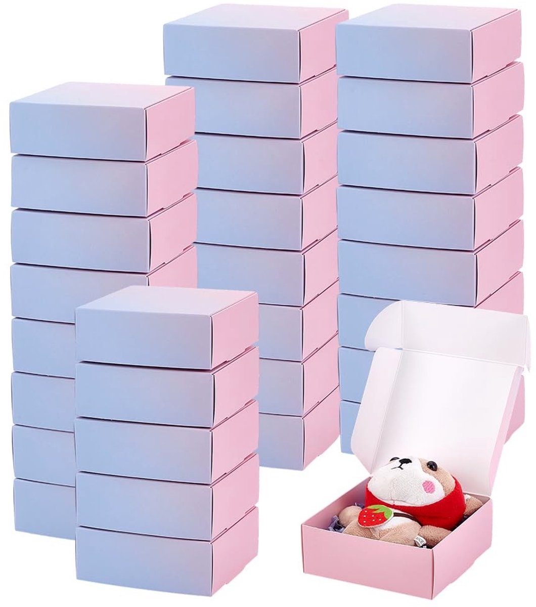 Dailygoods- Verzenddozen 30 Stuks - Golfkarton - Kleurrijke Verpakking - Kleine Bedrijven - Verzenddozen Roze/Blauw - Perfect voor Verhuizing - Verpakkingen