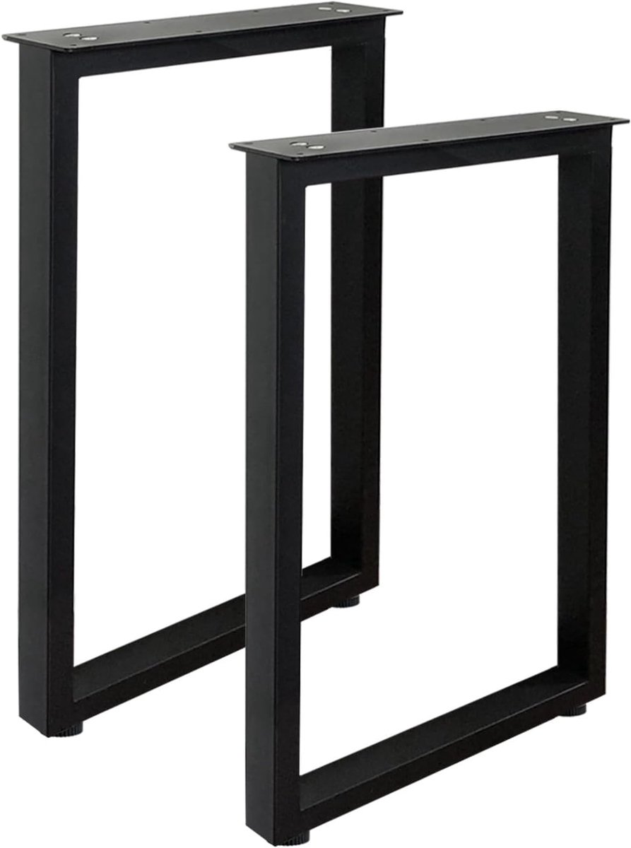 Metalen Tafelpoten - Meubelpoten Bureaupoten - Meubels Maken - Verstelbare Voetmat - 70 cm - Zwart