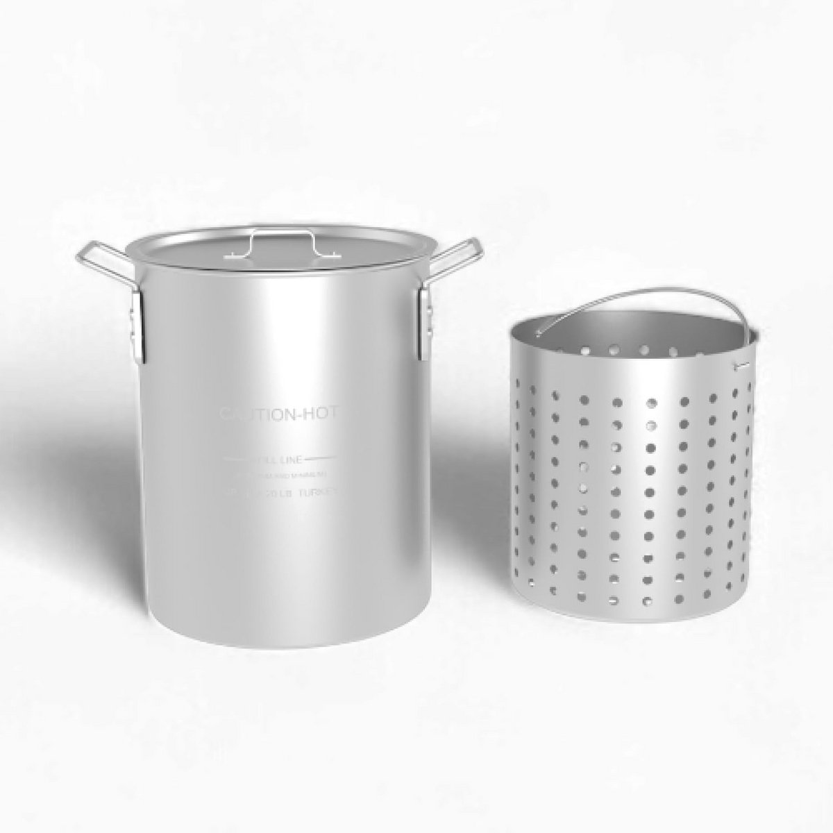 Grote Kookpan - Stoofpan met Mand - Grote Maaltijden Bereiden - Inclusief Zeefmand en Deksel - 30 Qt Capaciteit - Aluminium