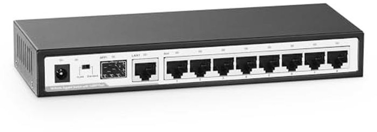 Gigabit Ethernet Switch - Netwerk Hub - Netwerk Uitbreiden - 10 Poorts Plug and Play - 20 Gbps Bandbreedte - Metaal