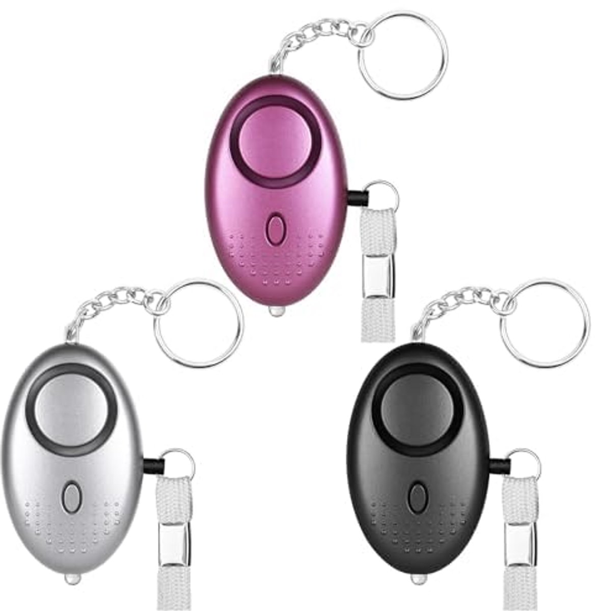 Persoonlijk Alarm - Zelfverdediging Sirene - Noodsituatie Hulp - 140DB Luid Volume - 3 Stuks - Zwart Zilver Paars