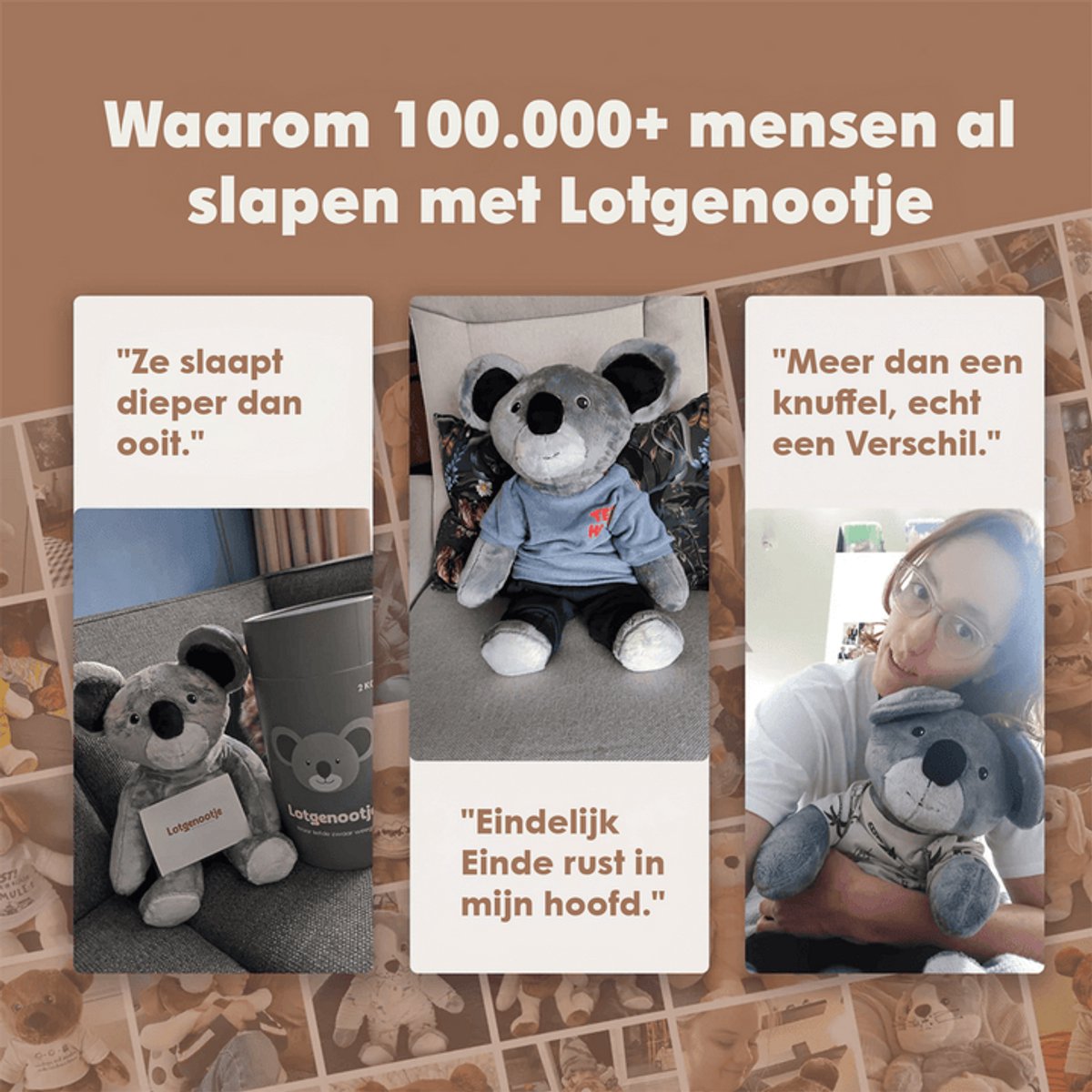 Lotgenootje Verzwaringsknuffel Koala - 45cm/2kg - Verzwaarde Knuffel - Weighted Stuffed Animal - Sensorisch Speelgoed - Zware Knuffel Anxiety - Plushie — afbeelding 6