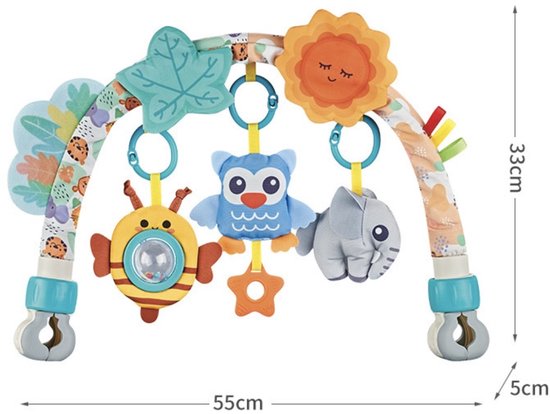 Baby Speelboog met Clips - Verstelbaar Activiteitenspeelgoed & Baby Mobiel - Voor Wieg, Box & Kinderwagen - Vanaf 0+ — afbeelding 5