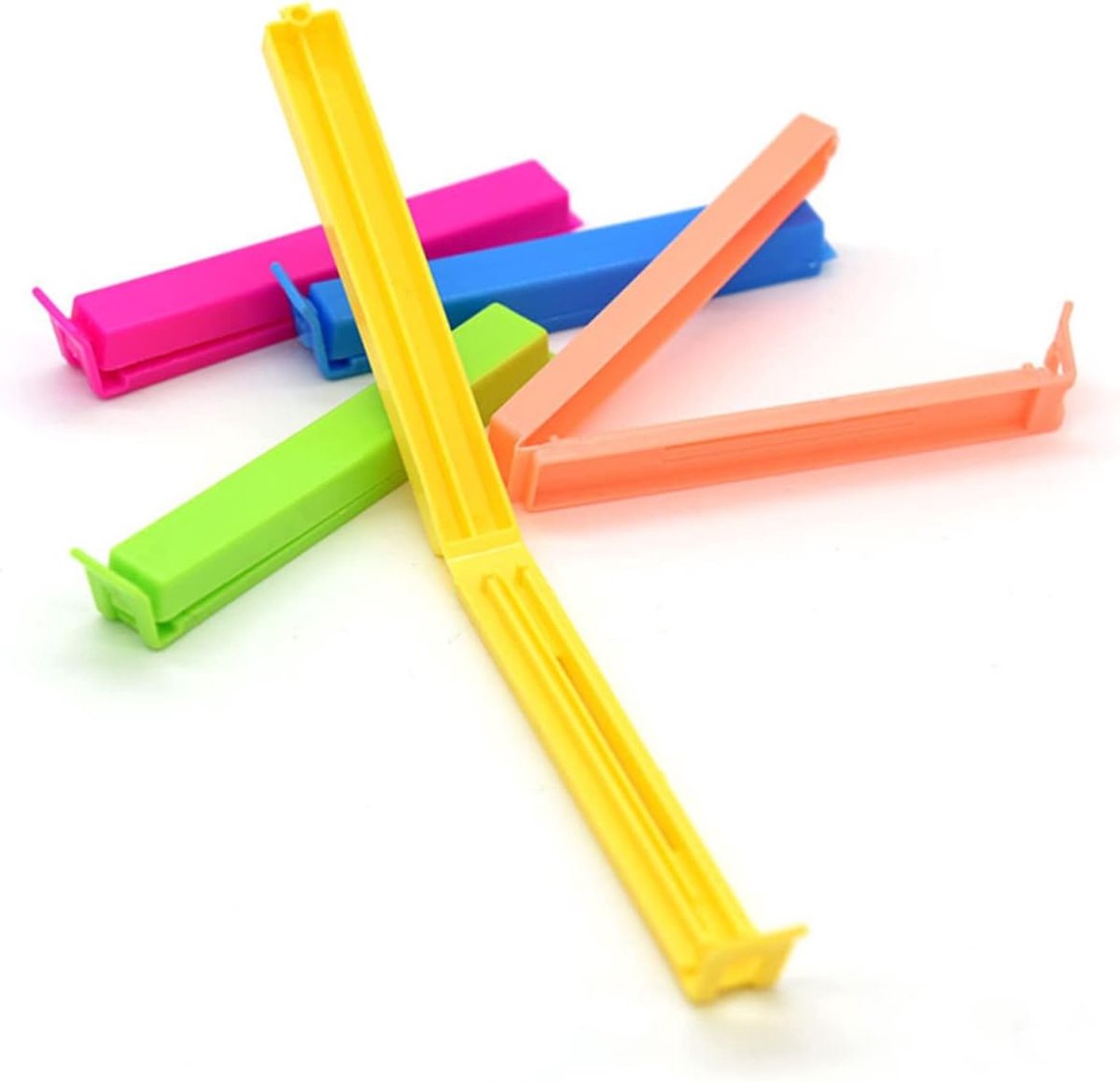 Vershoudclips - Voedsel Sealing Clips - 30 Stuks Plastic Sluitclips - Sluitclips - Vershoud Knijpers - Herbruikbare Afsluitklemmen voor Koelkast Organisatie - 11 cm - Set van 30 Stuks - 5 Verschillende Kleuren
