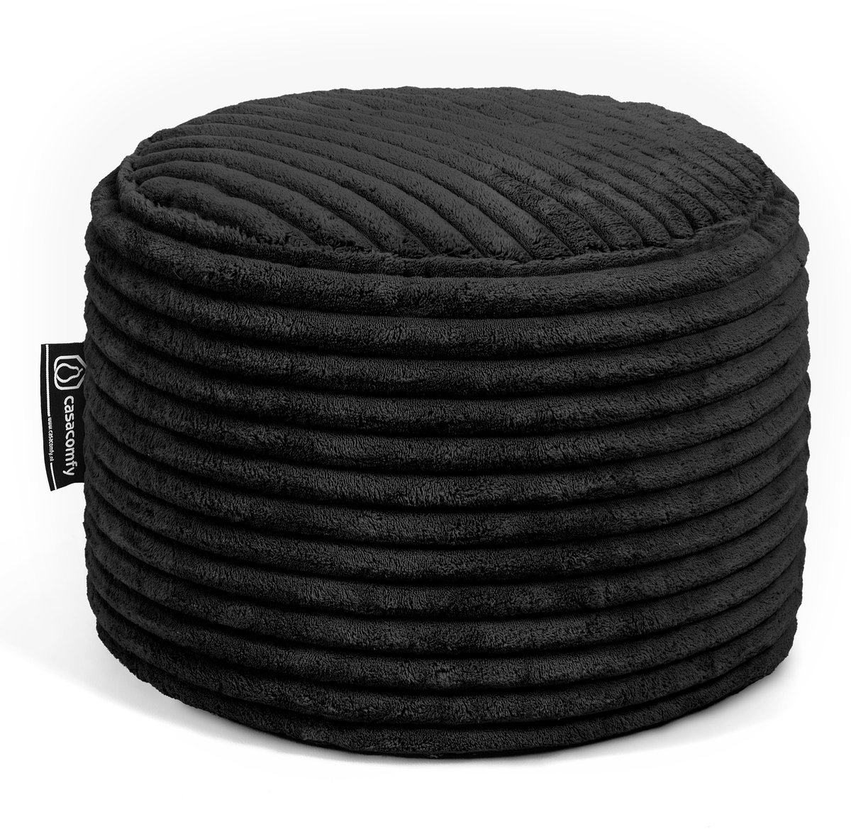 Casacomfy Poeffie - Poef - Rond - Corduroy - Ø 45 cm - Zwart