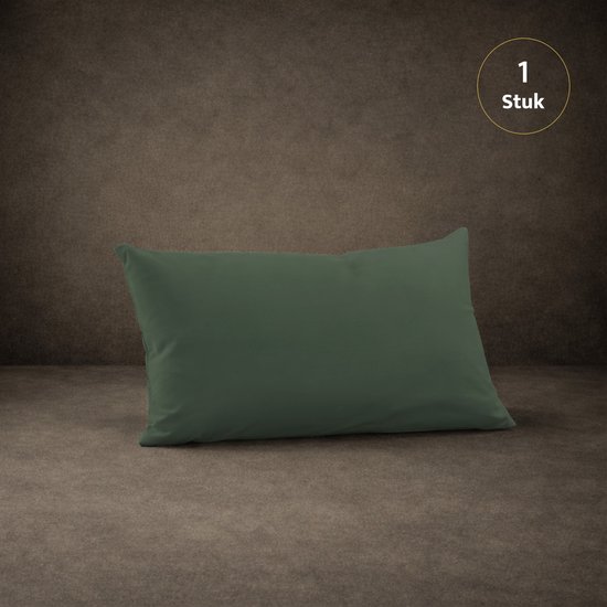 Lavea® Kussenslop 40x80 cm, 1 stuk - Kussenhoes van 100% katoen, zacht en ademend met YKK-ritssluiting, OEKO-TEX gecertificeerd - Olijfgroen van Lavea — afbeelding 2