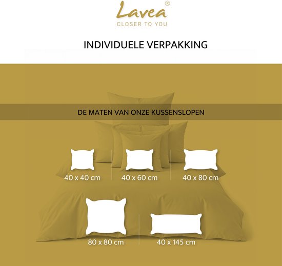 Lavea® Kussenslop 40x80 cm, 1 stuk - Kussenhoes van 100% katoen, zacht en ademend met YKK-ritssluiting, OEKO-TEX gecertificeerd - Olijfgroen van Lavea — afbeelding 5