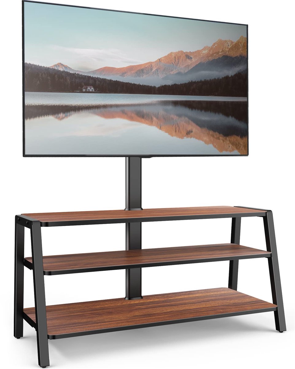 FITUEYES tv-kast met beugel, houten tv-meubel, in hoogte verstelbaar, geschikt voor tv's van 37 tot 70 inch met een gewicht tot 35 kg, max. VESA 600 × 400 mm