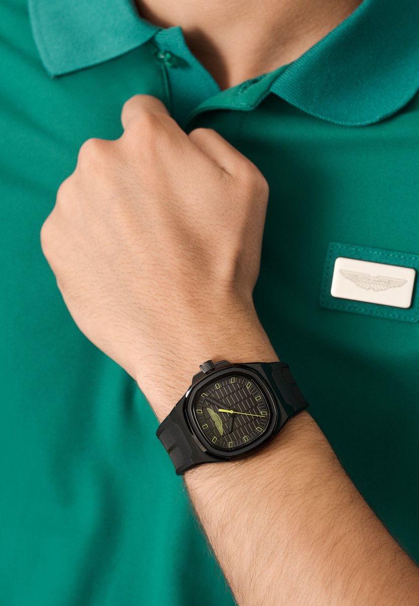 Aston Martin Gpq Quartz Analoog Horloge Groen Kast Gemaakt Van 100% Roestvrij Staal En Een Armband Van 100% Siliconen 40 MTIG1F5013E, MTIG1F5033E