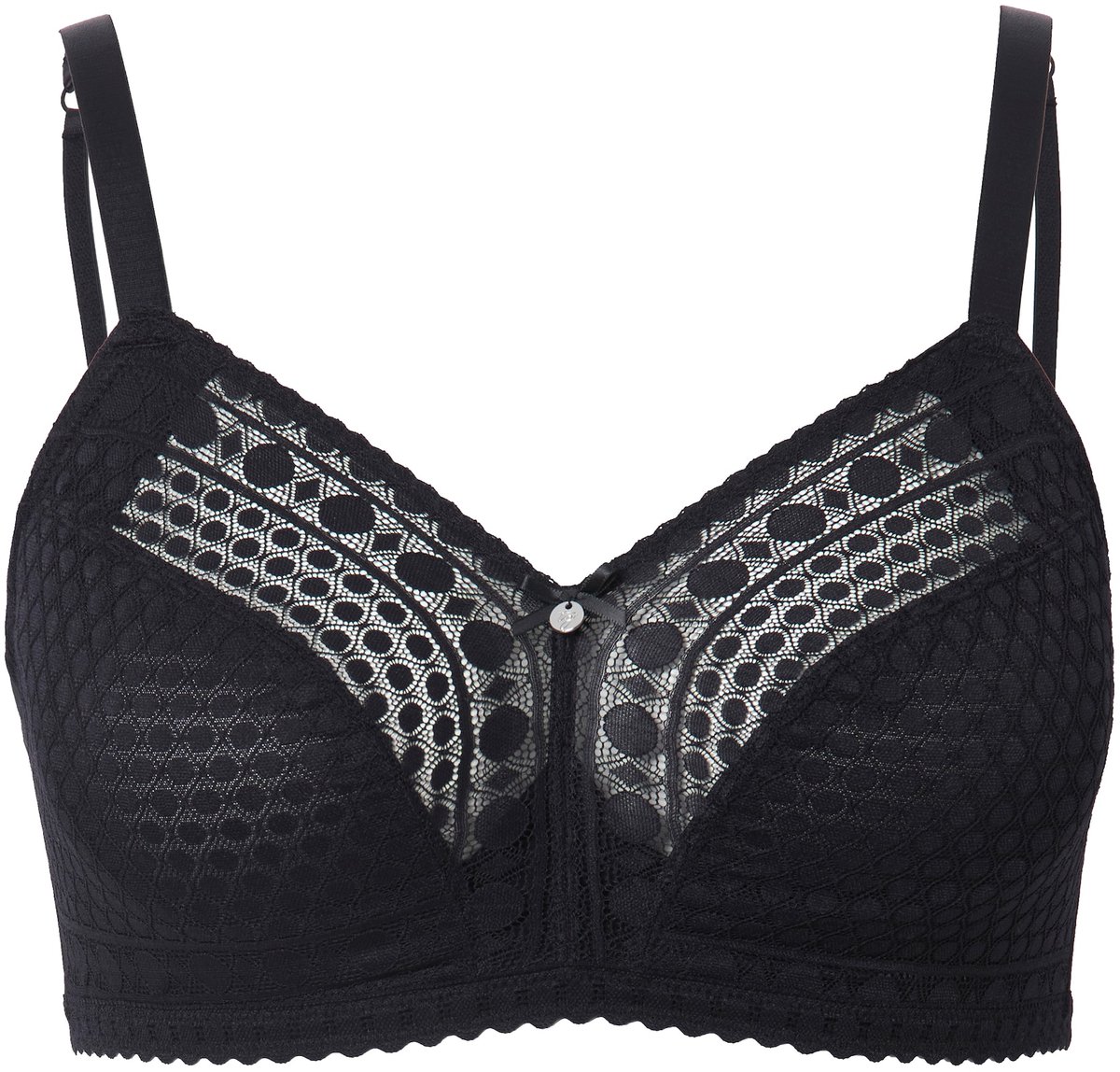 TruYou - Dames - TRUYOU bralette zonder beugels zachte cups kant - Zwart - Maat 115B