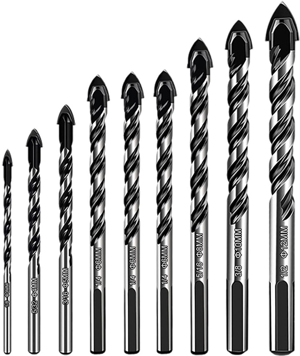 Tegelboren Set - Professionele Boren - Materiaal Boren - Hardmetalen Punt - 9 Stuks - Metaal
