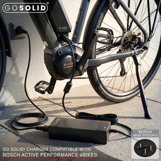 GO SOLID! ® lader geschikt voor Bosch Active Performance fietsaccu - Electrische fiets oplader 2A - 36 Volt van GO SOLID! — afbeelding 3