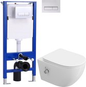HOROW Douche WC - Bidetfunctie - Softclose Zitting - Ladydouche - incl. 114cm Inbouwreservoir
