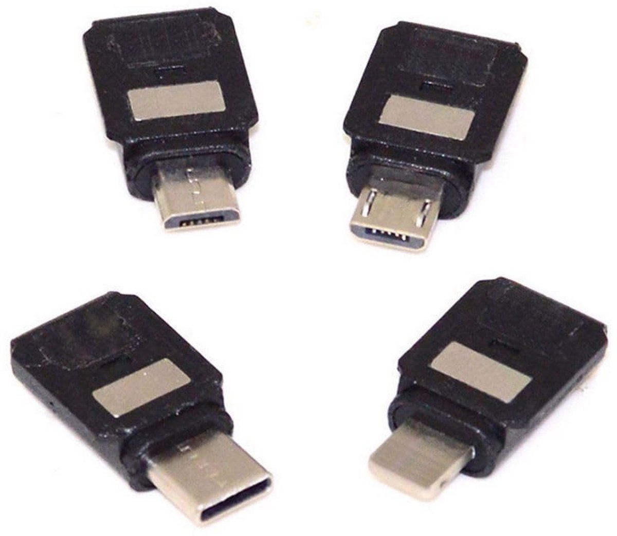 Adapter Set - Connectoren Set - Camera Verbindingen - Vier Verschillende Poorten - 4 Stuks - Zwart