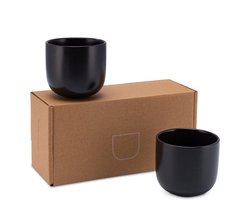 Koffiemokken Set - Cappuccino Koppen - Warme Dranken - Vaatwasmachinebestendig - 380ml - Zwart