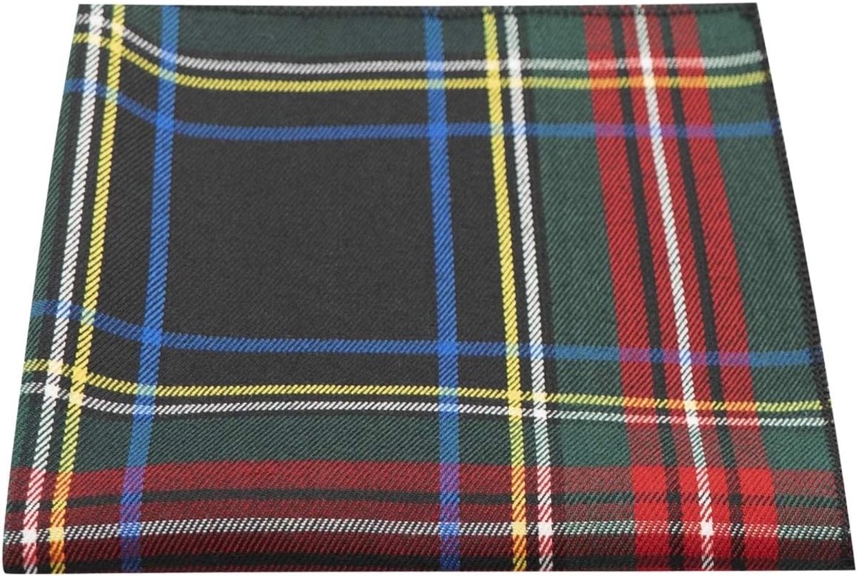 Zakdoek - Herendecoratie - Feestelijke Gelegenheid - Klassiek Tartan Patroon - 25 x 25 cm - Donkergroen