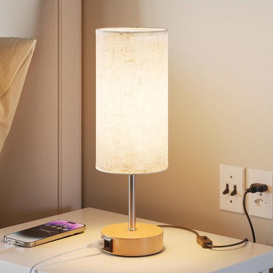 Nachtlampje - 3 Lichtstanden - Nachtlampje voor Kinderen en Volwassenen - Stekkerlamp - Bedlamp Slaapkamer - Tafellamp