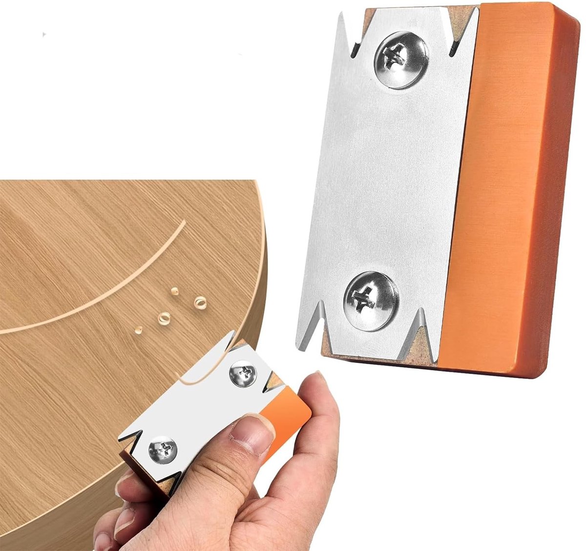Dailygoods- Randsnijder Draagbaar - Antislip Randbeschermer - Randschaaf voor Ontbramen - Compact en Lichtgewicht - Roestvrij Staal Lemmet - Hoogwaardig Rubberhout Handvat - Kantensnijder